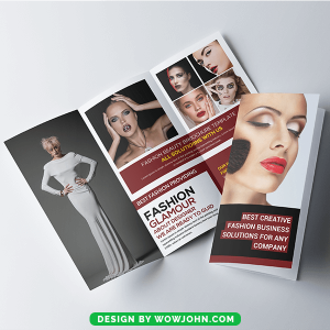 Free Beauty Fashion Trifold Brochure Psd Template Design