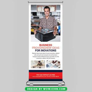 Free Computer Repair Roll Up Banner Psd Template