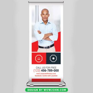 Free Dentist Roll Up Banner Psd Template