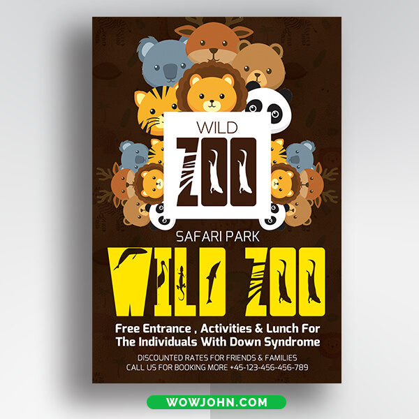 Free Zoo Safari Flyer Psd Template