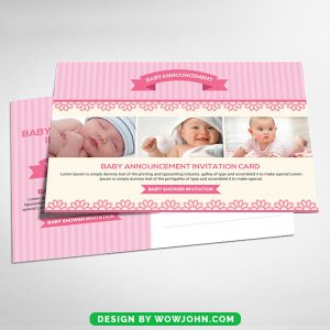 Free Baby Announcement Card Psd Template