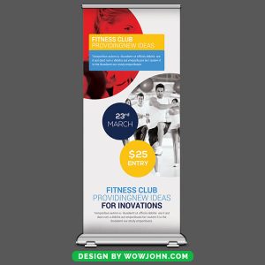 Free Fitness Roll up Banner Psd Template