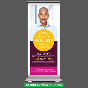 Free Real Estate Roll Up Banner Psd Template