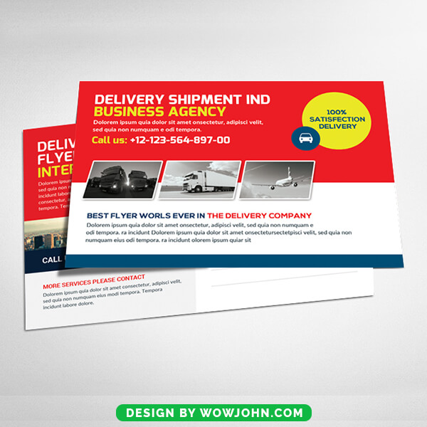 Free Delivery Shipment Postcard Psd Template