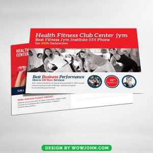 Free Gym Fitness Postcard Psd Template