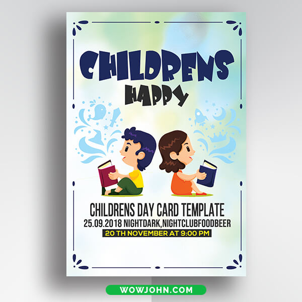 Free Children's Day Card Psd Template Download