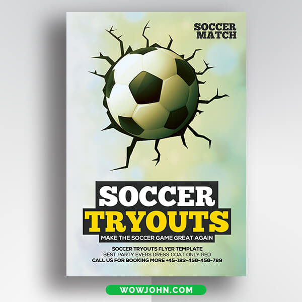 Free Soccer Football Flyer Card Psd Template