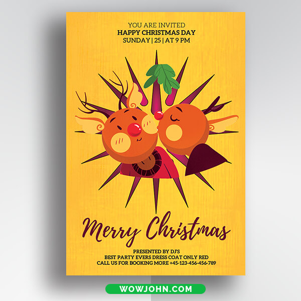 Free Colorful Christmas Card Psd Template Download