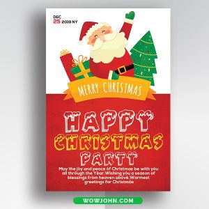 Free Merry Christmas Greeting Message Card Psd Template