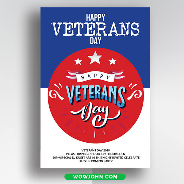 Free Veterans Day Church Flyer Psd Template