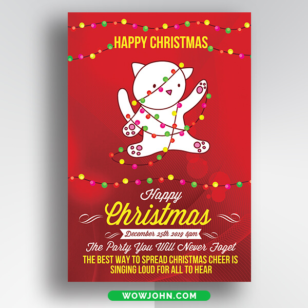 Free Merry Christmas Greeting Card Psd Template