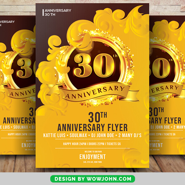 Free 30th Anniversary Psd Flyer Template