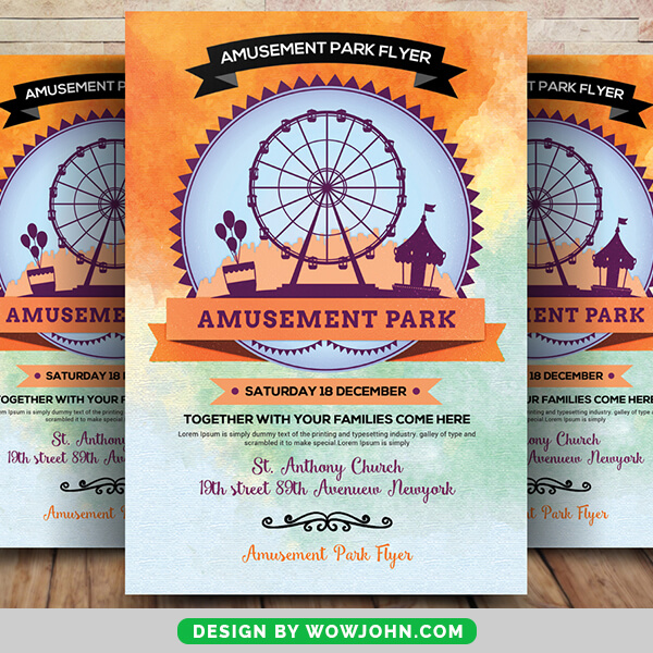 Free Amusement Park Psd Flyer Template