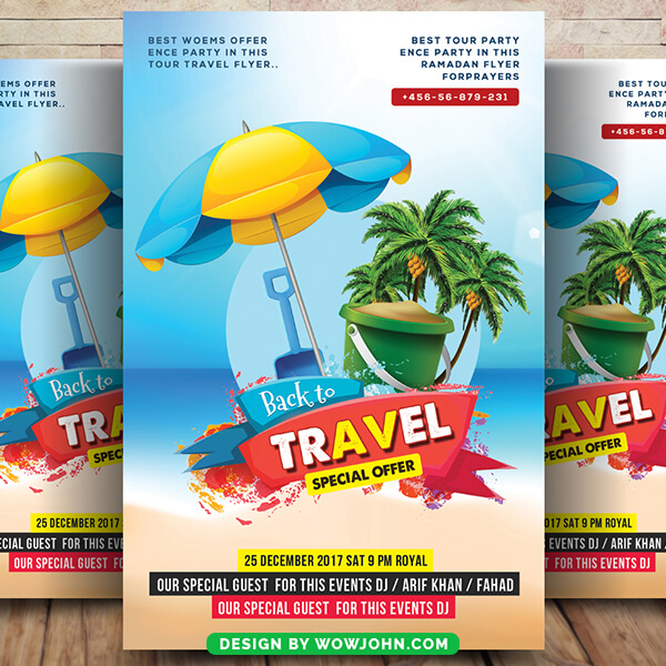 Free Beach Travel Tour Flyer Psd Template
