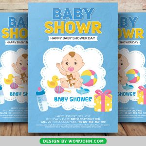 Free Baby Shower Card Psd Flyer Template