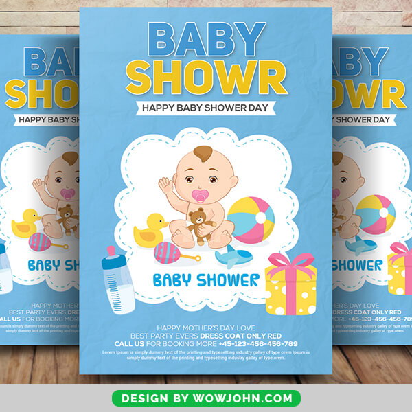 Free Baby Shower Card Psd Flyer Template