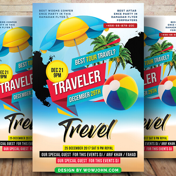 Free Island Travel Tour Flyer Psd Template