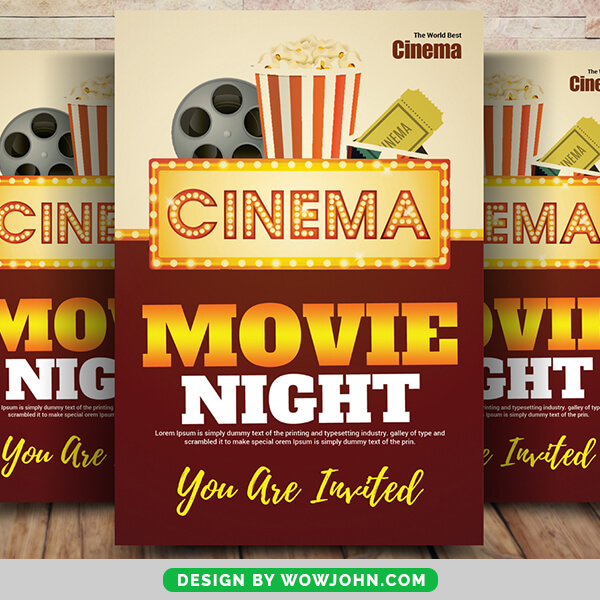 Free Movie Night Cinema Flyer Psd Template