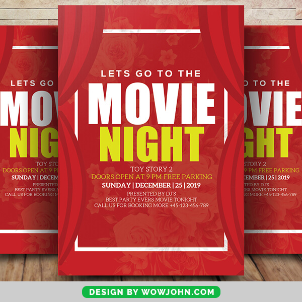 Free Movie Night Psd Flyer Poster Template