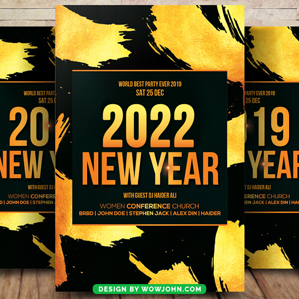 2022 Free New Year Flyer Psd Template