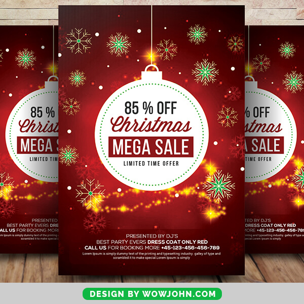 Free Christmas Discount Sale Psd Flyer Template