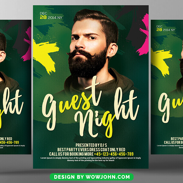 Free Dj Guest Party Flyer Psd Template
