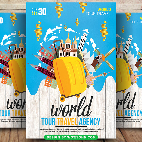 Free Tour Travel Company Flyer Psd Template