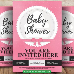 Free Princess Baby Shower Invitation Card Psd Template
