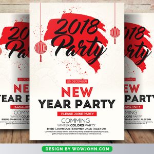 Free 2021 Red New Year Flyer Psd Template