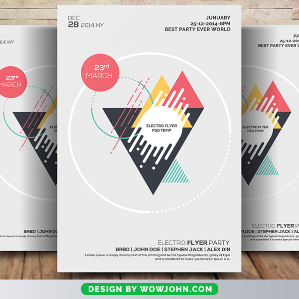 Free Hipster Party Flyer Psd Template