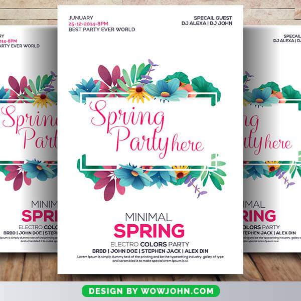 Free Spring Party Flyer Psd Template