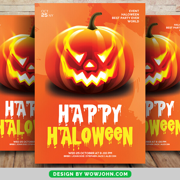 Free Happy Halloween Pumpkin Psd Flyer Template