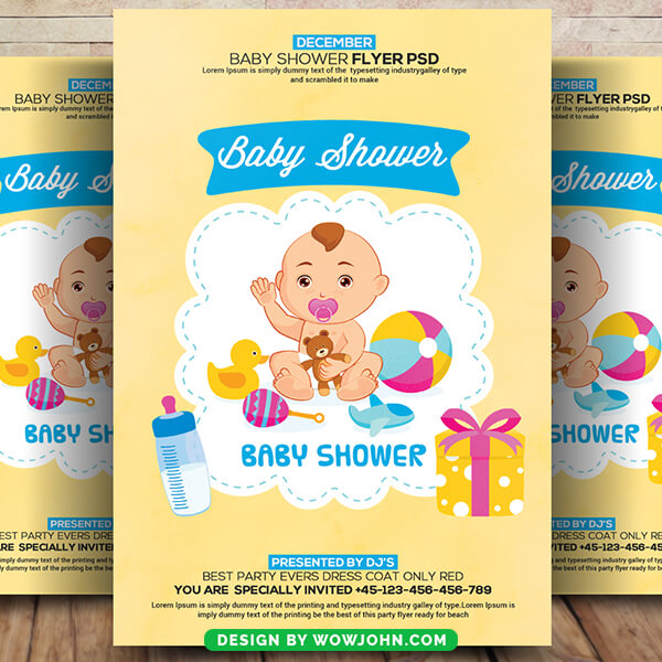 Free Baby Shower Invitation Card Flyer Psd Template