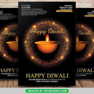 Free Happy Diwali Party Psd Flyer Template