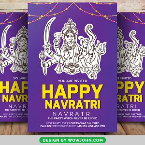 Free Happy Navaratri Psd Flyer Template