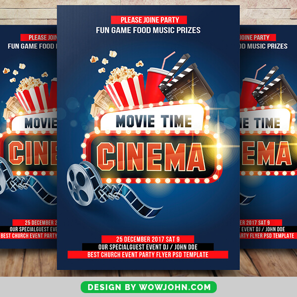 Cinema Movie Time Free Psd Flyer Template