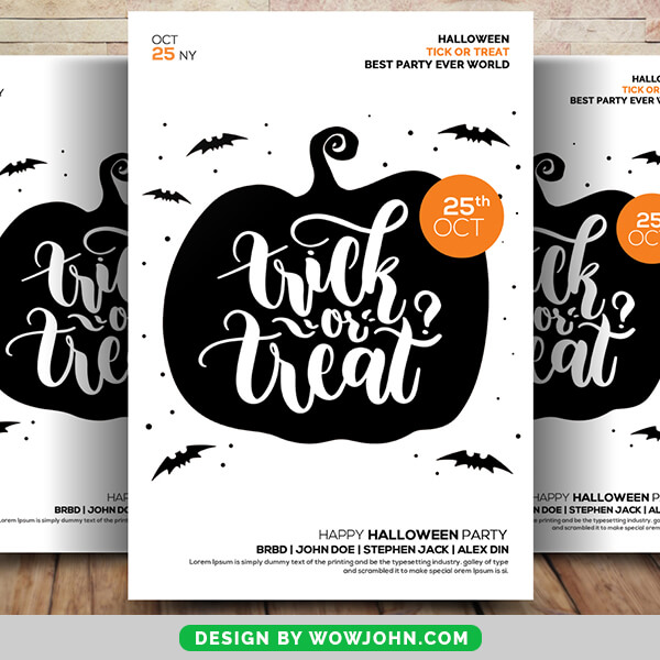 Free Trick Or Treat 2021 Flyer Psd Template
