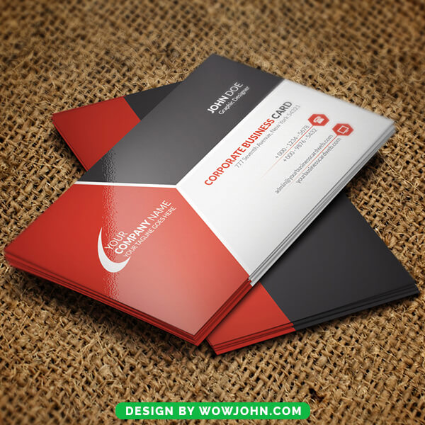 Red White Free Business Card Psd Template