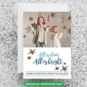 Free Merry Christmas Greeting Card Psd Template