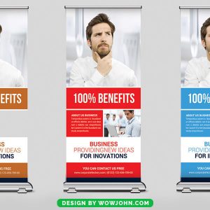 Free Advertisement Roll Up Banner Psd Template