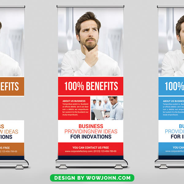 Free Advertisement Roll Up Banner Psd Template