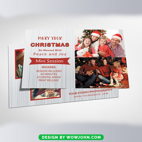 Free Modern Christmas Greeting Card Psd Template