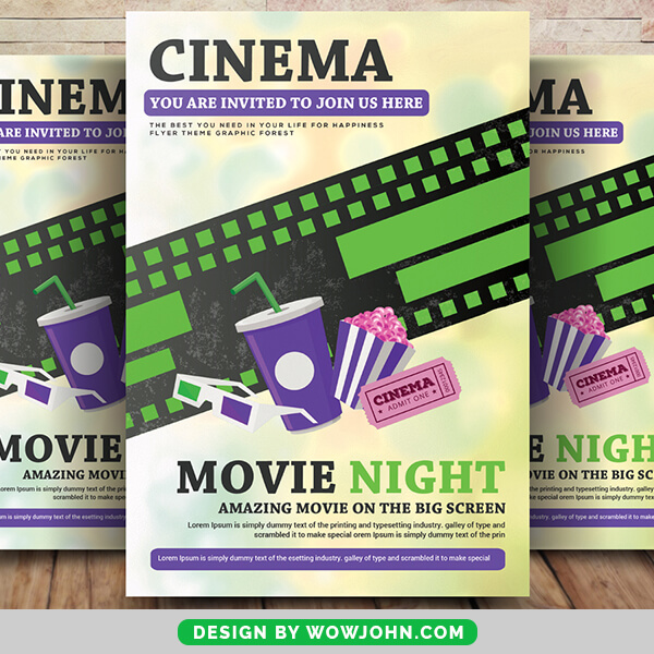 Cinema Movie Night PSD Flyer Template