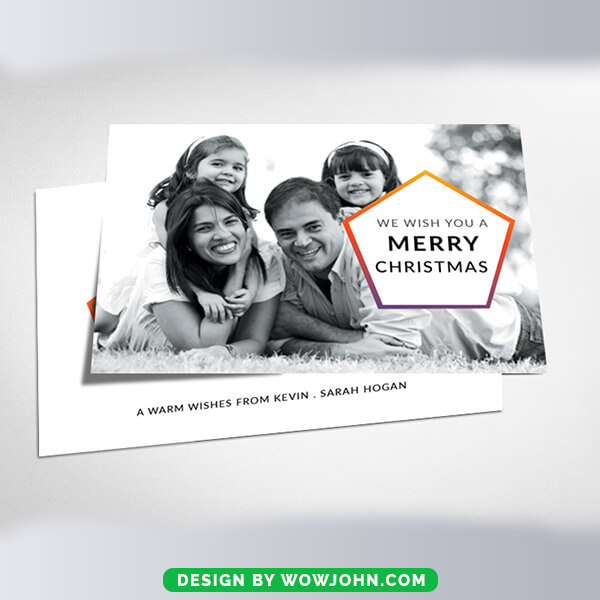 Free Minimal Christmas Greeting Card Psd Template