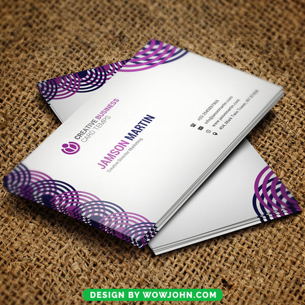 Abstract Purple Business Card Free Psd Template