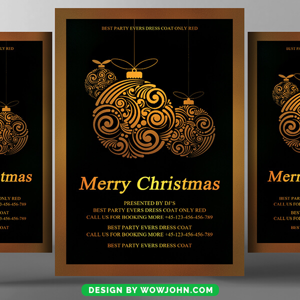 Free Merry Christmas Greeting Card Flyer Psd Template