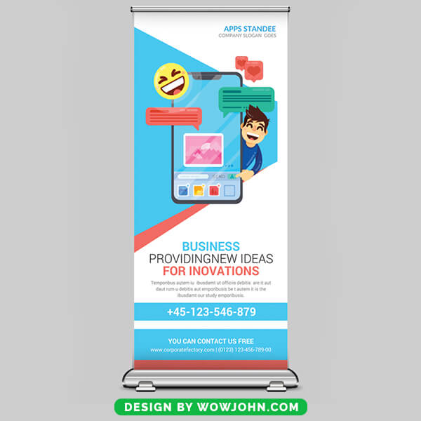 Free Corporate Outdoor Roll Up Banner PSD