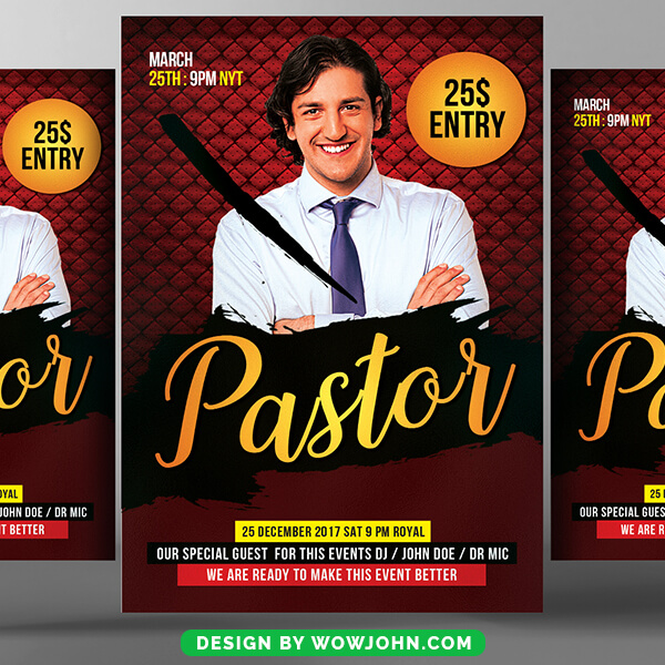 Free Pastor Anniversary Church Flyer Psd Template
