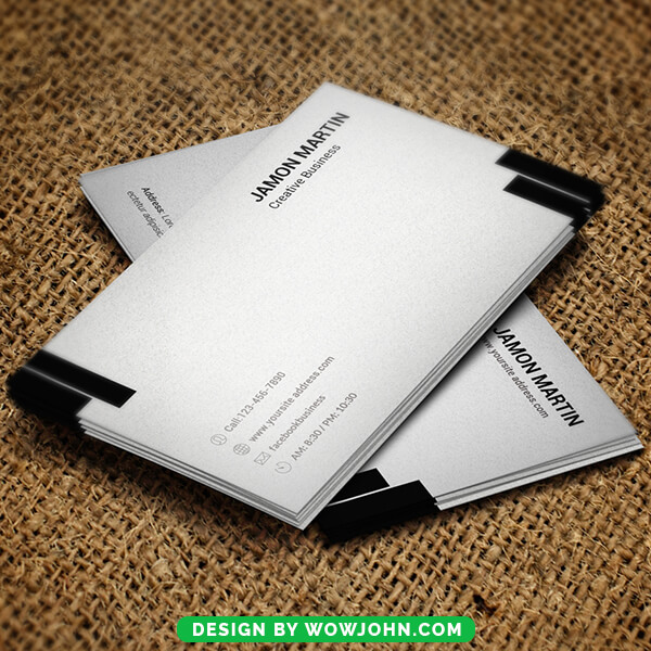Black White Business Card Free Psd Template