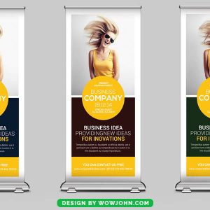 Free Fashion Industry Roll Up Banner Psd Template